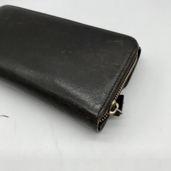 Gucci Dark Brown Leather Long Tri-Fold Wallet - Picture 8 of 12